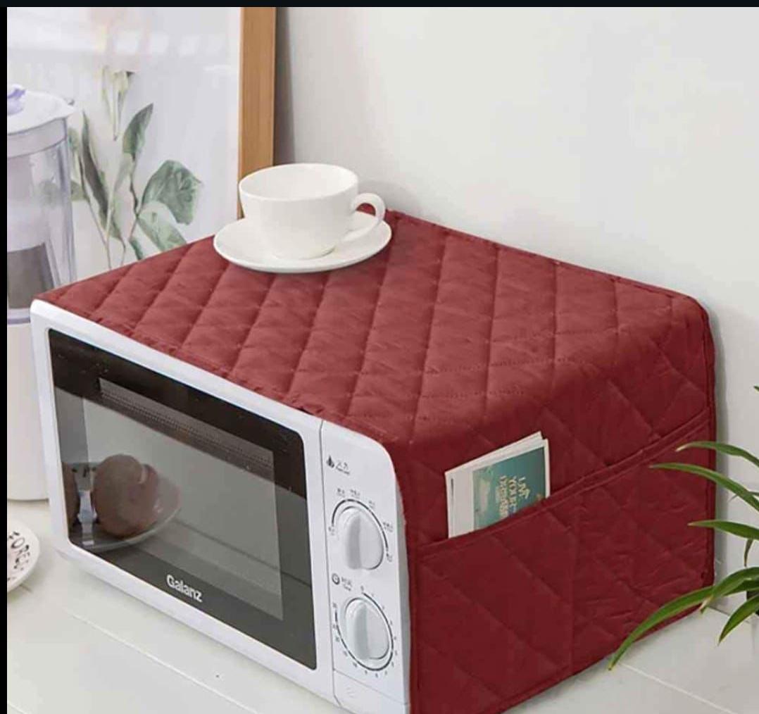 Kitchen Microwave Oven Cover Dustproof Decorative With Four Side Pockets -Universal Size پہلے چیک کریں پھر پیمنٹ کریں